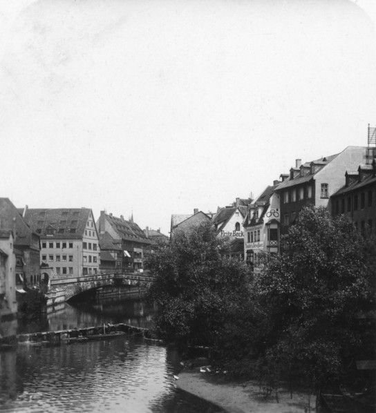 The Fleischbrucke (Meat Bridge), Nuremberg, Germany, c1900s.Artist: Wurthle & Sons