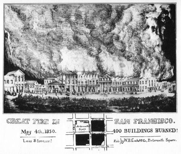 The great fire in San Francisco, California, 1850 (1937). Artist: Unknown