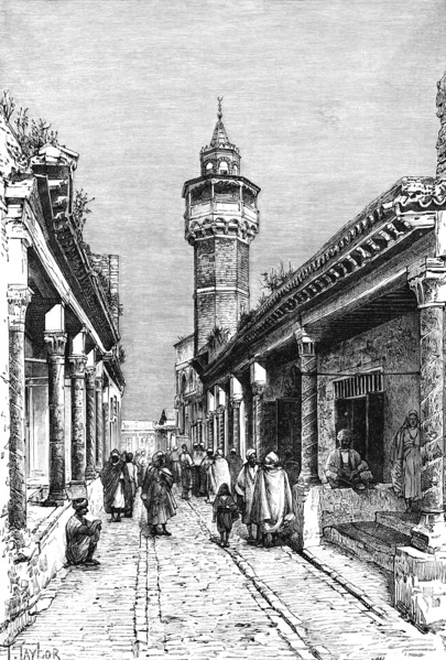 A street in the Suk district of Tunis, Tunisia, 1895. Artist: Unknown