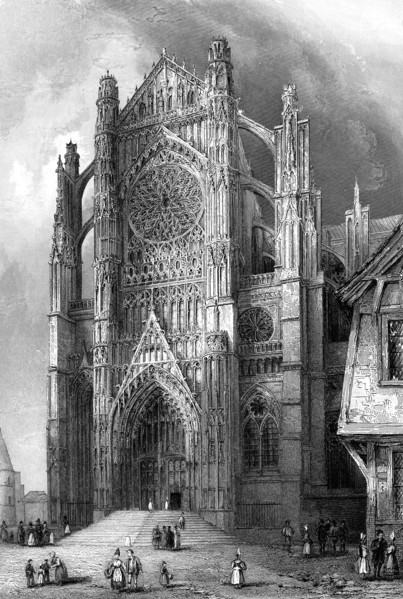 The south transept of Beauvais Cathedral, France, 1836.Artist: Benjamin Winkles