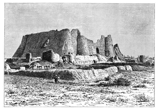 The ruined fortress of Veramin, Persia (Iran), 1895.Artist: Armand Kohl