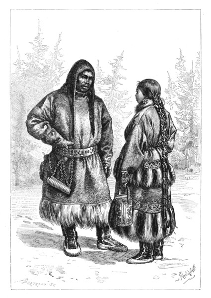 An Ostyak couple, Asia, 1895. Artist: Unknown