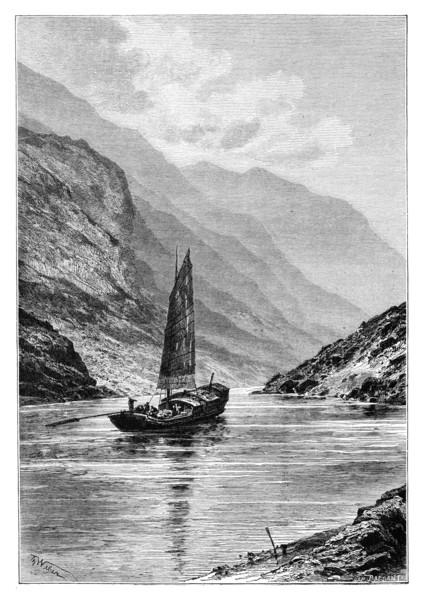 The Upper Yangtze river, China, 1895.Artist: Charles Barbant