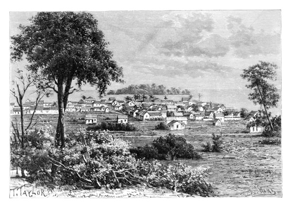 'Port Limon and Uvas Island', c1890.Artist: A Kohl