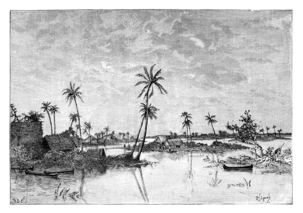'Indian settlement on the Islands of San Blas Bay', c1890. Artist: Unknown