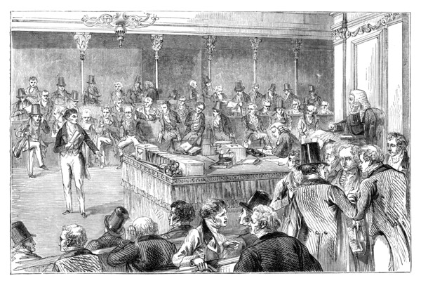 Lord John Russell (1792-1878) introducing the Reform Act of 1832 (c1895). Artist: Unknown