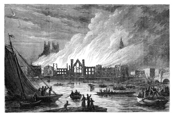 The Burning of the Houses of Parliament, London, 1834 (c1895). Artist: Unknown