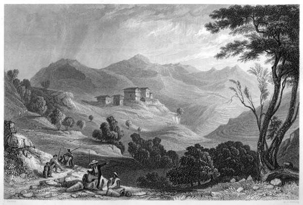 The village of Naree, India, c1860.Artist: MJ Starling