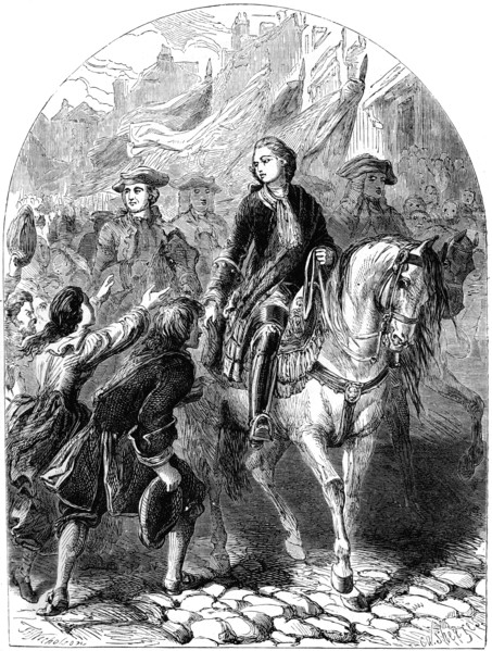 James Stuart, the Old Pretender (1688-1766), entering Dundee, 18th century (19th century).Artist: C Sheeres