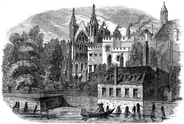 River front of the old House of Peers (House of Lords), London, 19th century. Artist: Unknown