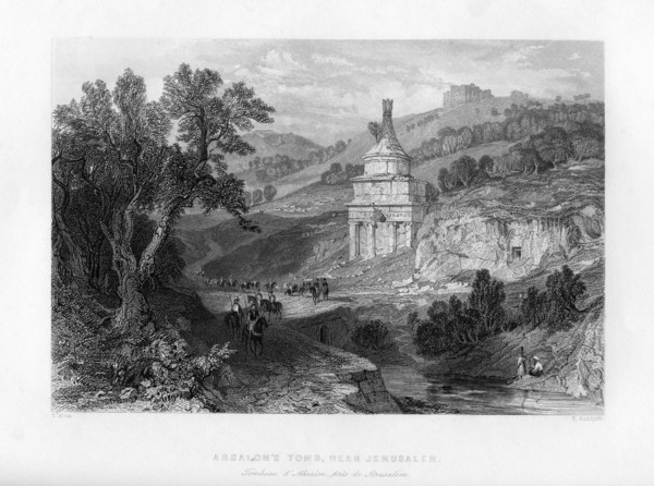 Absalom's Tomb, near Jerusalem, Israel, 1841.Artist: E Redclyffe