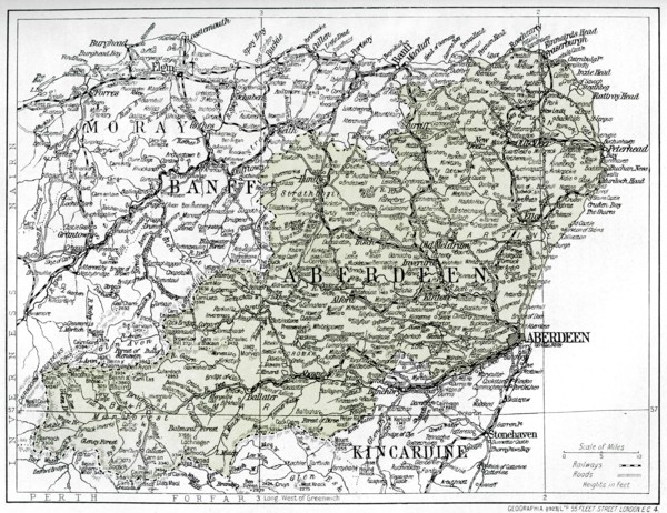 Map of Aberdeenshire, 1924-1926. Artist: Unknown