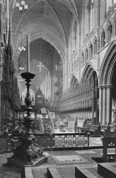 The choir, Chester Cathedral, Cheshire, 1924-1926. Artist: Unknown