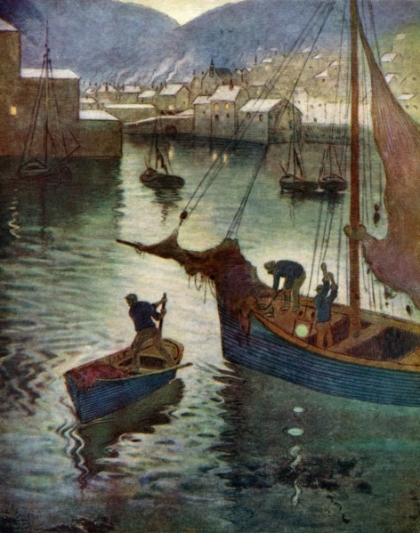 'The Harbour, Polperro', Cornwall, 1924-1926. Artist: Edward Frederick Ertz