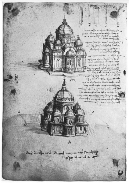 Designs for a central church, c1488-1490 (1954).Artist: Leonardo da Vinci