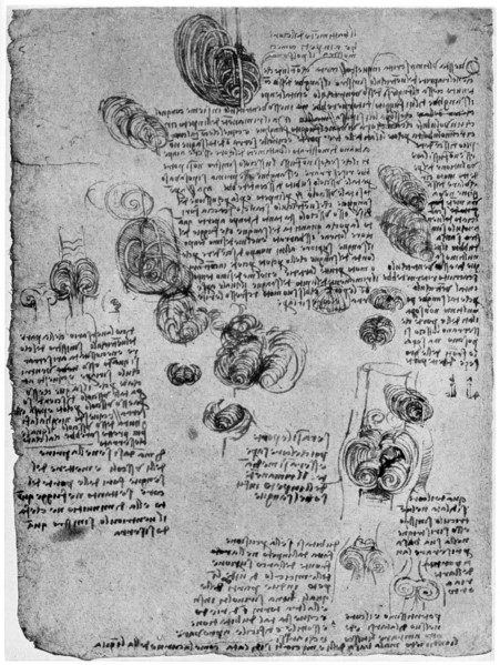 Diagram of the blood vortex in the heart, late 15th or early 16th century (1954). Artist: Leonardo da Vinci