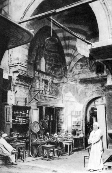 A bazaar in Cairo, Egypt, c1920s. Artist: Unknown