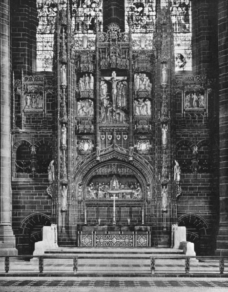 Interior of Liverpool Cathedral, 1924-1926.Artist: Stewart Bale