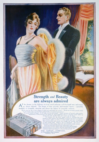 Advert for Sargol body shaping compound, 1921. Artist: Unknown