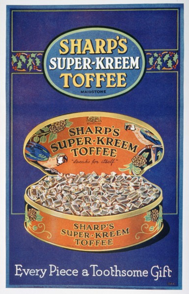 Advert for Sharp's Super-Kreem Toffee, 1928. Artist: Unknown