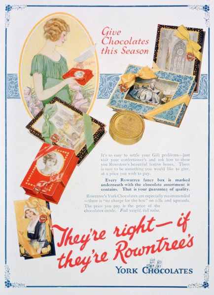 Christmas advert for Rowntree's York Chocolates, 1924. Artist: Unknown