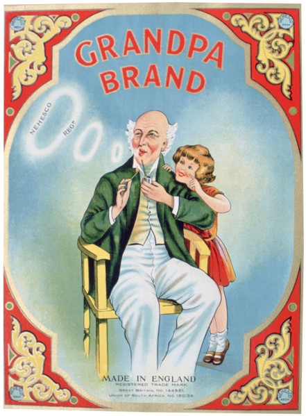 Advert for Grandpa Brand pipe tobacco. Artist: Unknown