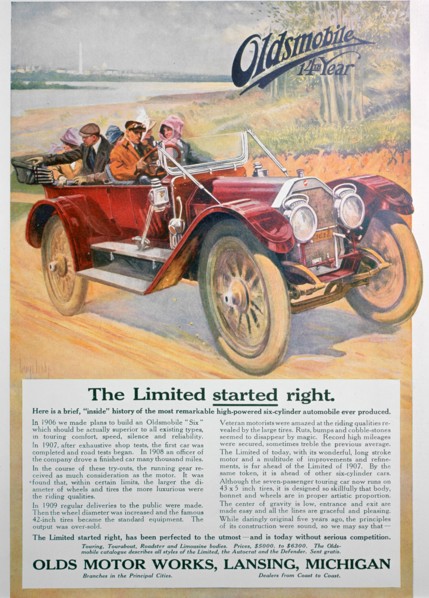 Oldsmobile car advert, 1911. Artist: Unknown