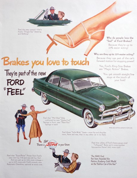 Advert for Ford cars, 1949. Artist: Unknown