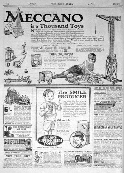 An advertising page in The Boy's Realm, Christmas 1921. Artist: Unknown