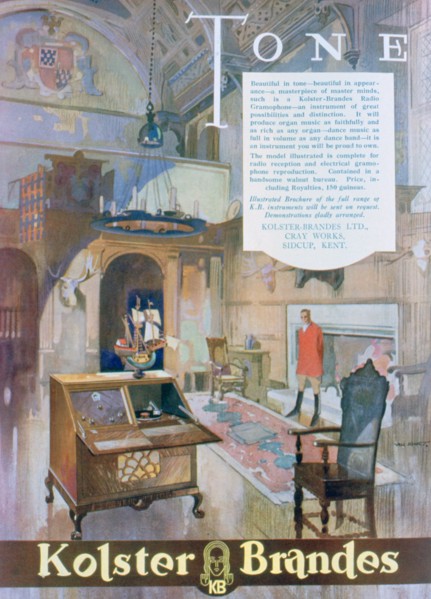 Advert for Kolster Brandes radio gramophones, 1930. Artist: Unknown