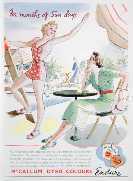 Advert for McCallum dyed colours, 1937. Artist: Unknown
