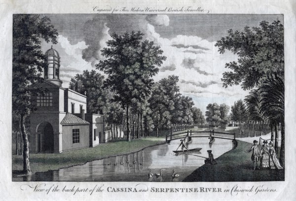 'View of the back part of the Cassina and Serpentine River in Chiswick Gardens', London. Artist: Unknown