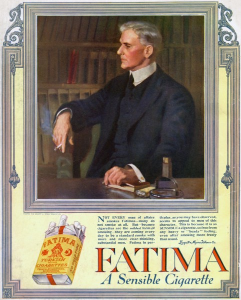 Advert for Fatima cigarettes, 1916. Artist: Unknown