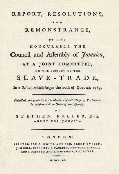 A remonstration of the subject of the slave trade, 1789 (1965). Artist: Unknown
