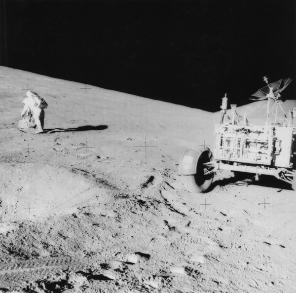 Astronaut David Scott (b1932) on the slope of Hadley Delta during Apollo 15, 1971.Artist: NASA
