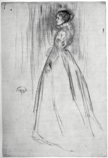 'The Velvet Dress', 1873 (1904).Artist: James Abbott McNeill Whistler