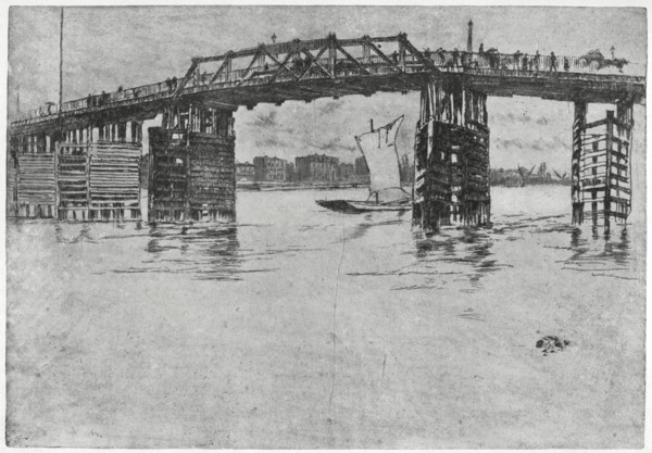 Battersea Bridge, London, 19th century (1904).Artist: James Abbott McNeill Whistler
