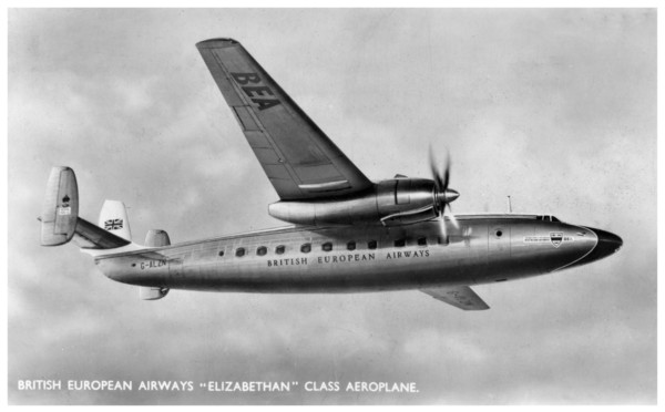 British European Airways 'Elizabethan' class aeroplane, 20th century. Artist: Unknown