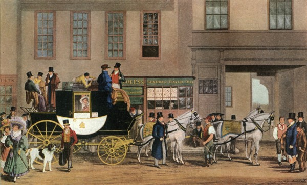'The Blenheim, Leaving the Star Hotel, Oxford', 1831 (1927).Artist: Frederick James Havell