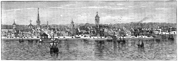 New York in the middle of the 18th century, (c1880). Artist: Unknown
