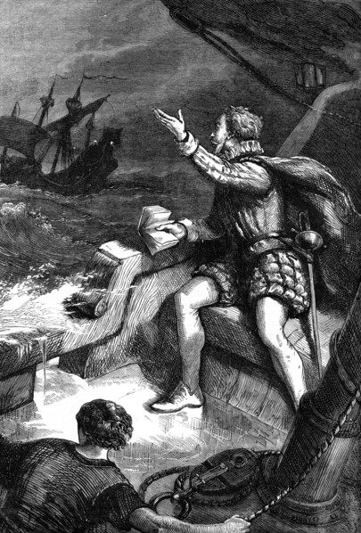 The last moments of Sir Humphrey Gilbert, 1583 (c1880). Artist: Unknown