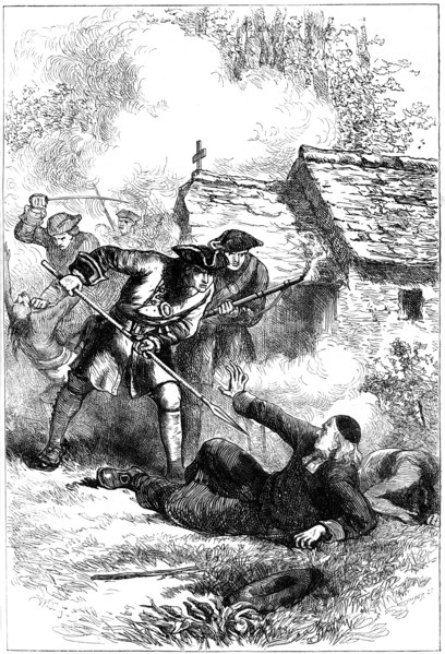Death of Sebastien Rale, French Jesuit missionary in America, 1724 (c1880). Artist: Unknown