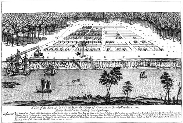 'A view of the town of Savanah, in the colony of Georgia, South Carolina', 1741, (c1880). Artist: Unknown