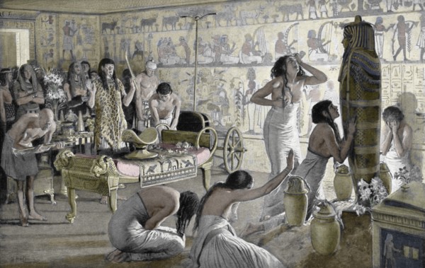 Scene of mourning at the funerary temple of Tutankhamun, Egypt, 1325 BC (1933-1934). Artist: Unknown