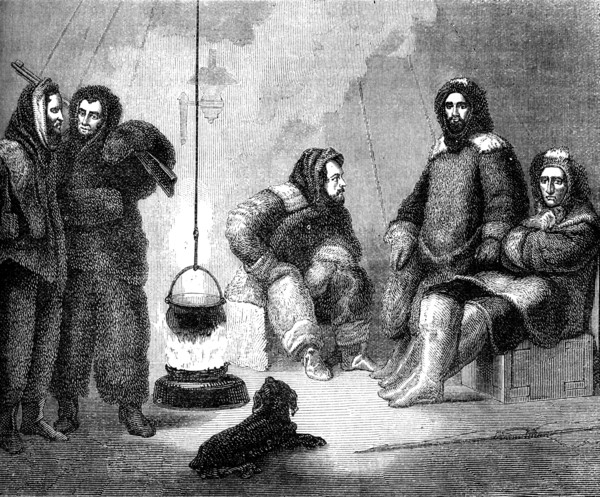 Elisha Kent Kane and his companions in Greenland, c1855 (c1880). Artist: Unknown