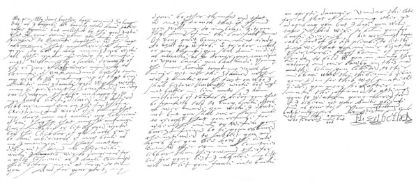 Letter by Elizabeth I, Queen of England, to James VI of Scotland, c1588 (1865).Artist: Frederick George Netherclift