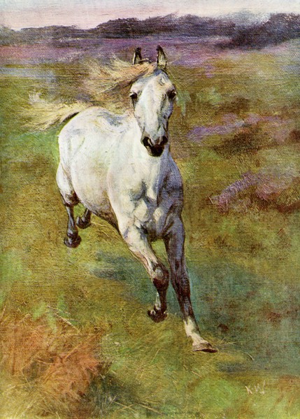 'Study from Life for 'Colt Hunting in the New Forest'', 1899. Artist: Unknown