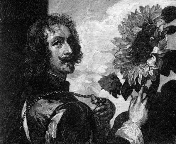 Anthony van Dyck, self-portrait with a sunflower, c1633-1641 (1900).Artist: OL Lacour
