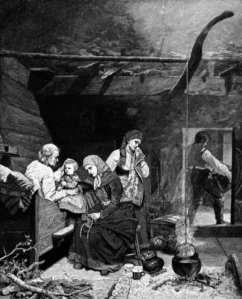'The Grandfather's Blessing, mid 19th century (1882). Artist: Unknown