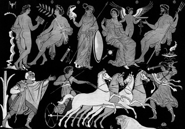 The death of Hippolytus, 4th century BC (1882). Artist: Unknown